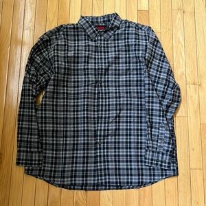 Black and grey plaid dress shirt